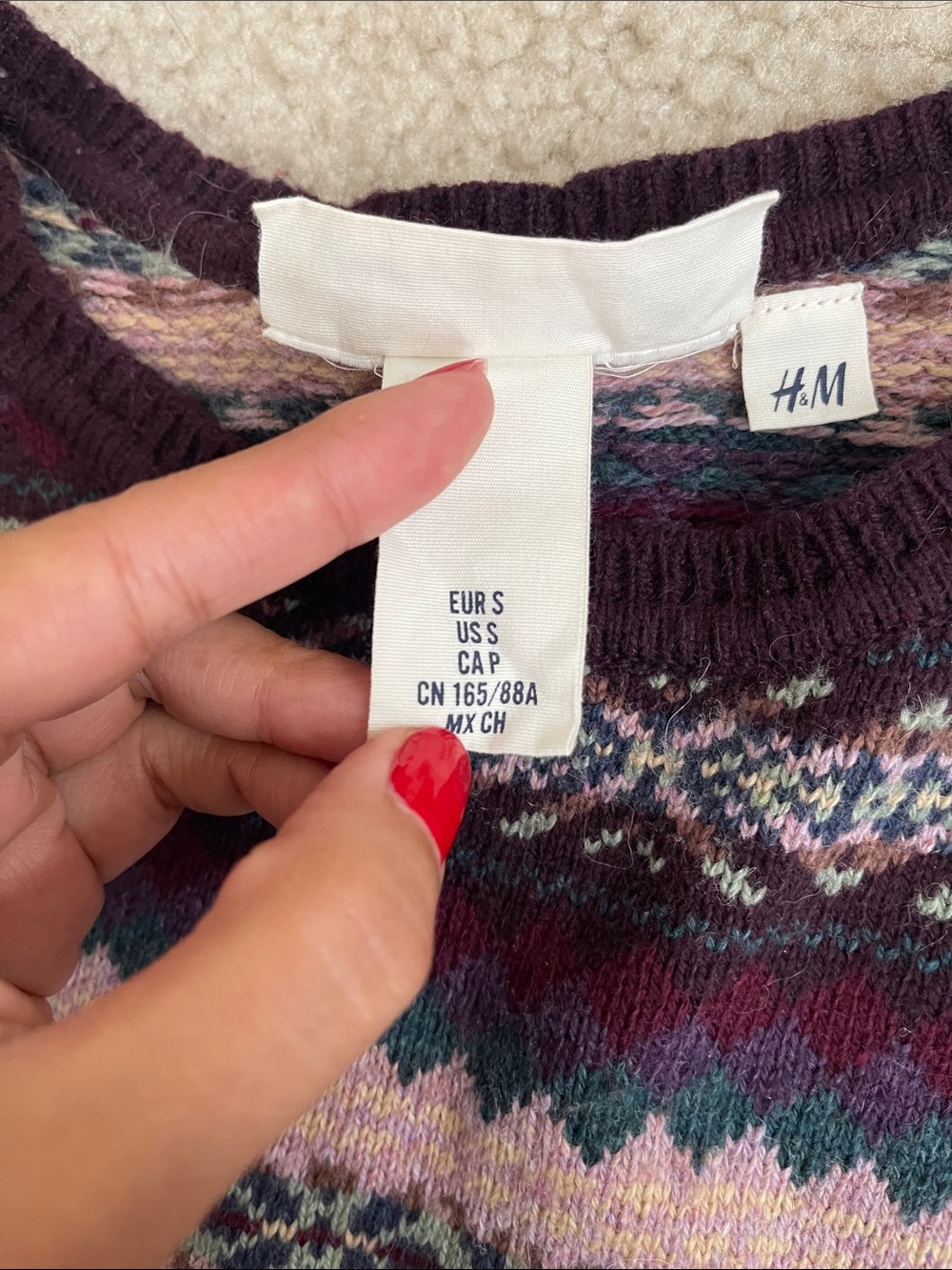H&M Multicolor Patterned Knit Sweater Size small - Picture 3 of 7